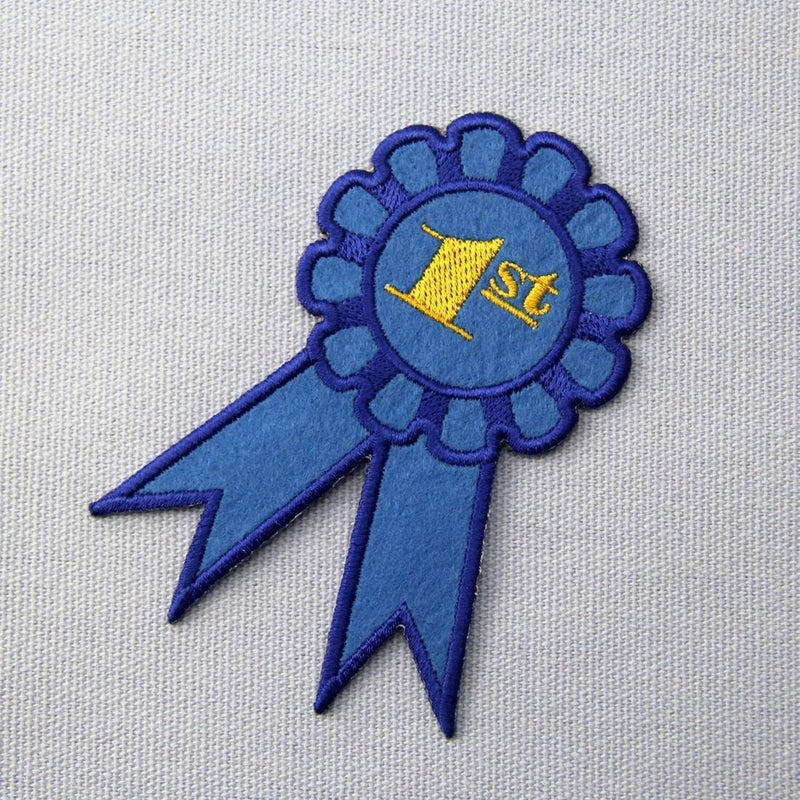 ZEGIN First Place Award Ribbon Embroidered Badge Iron On Sew On Patch - Image 3